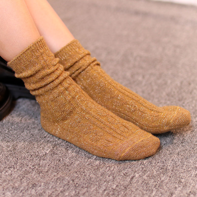 Double Needle Men Women Thick Warm Wool Socks Female Thick Slouch Socks Wholesale